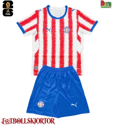 Paraguay Hemmakläder Barn VM 2026 Kortärmad (+ Korta byxor)